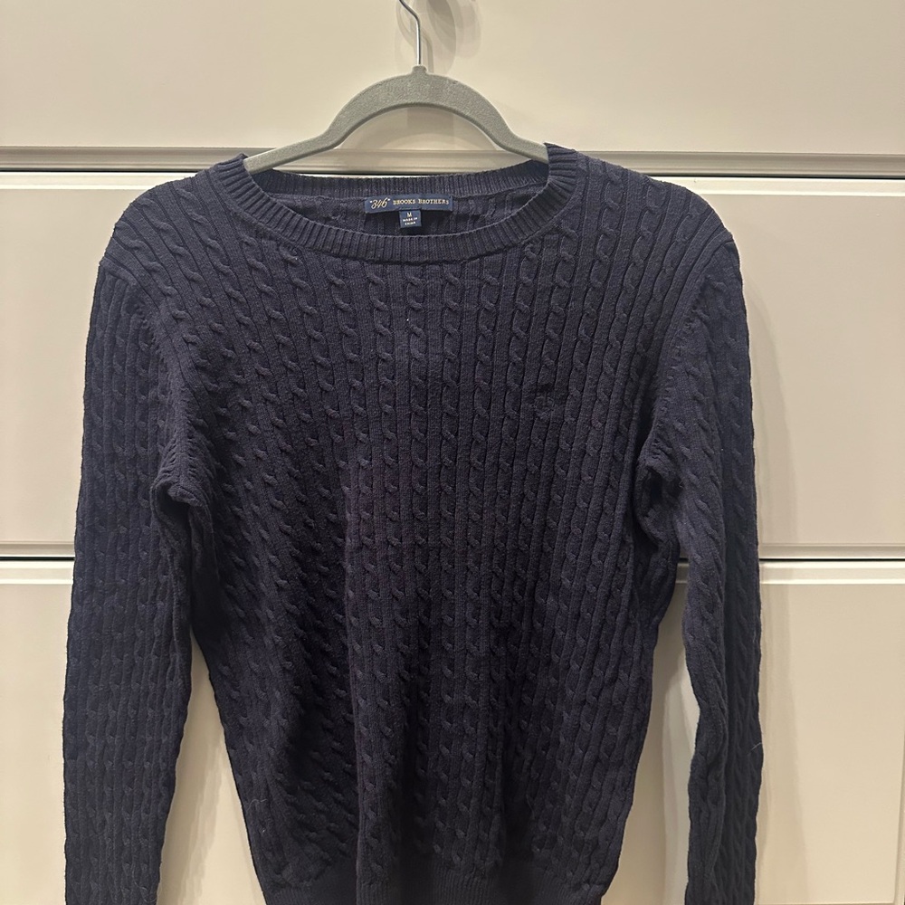 Brooks Brothers Navy Cable Knit Sweater